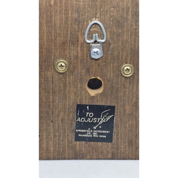 Vintage Springfield Instrument Co. Brass Eagle & Wood Barometer (Mid Century) - Picture 5 of 10